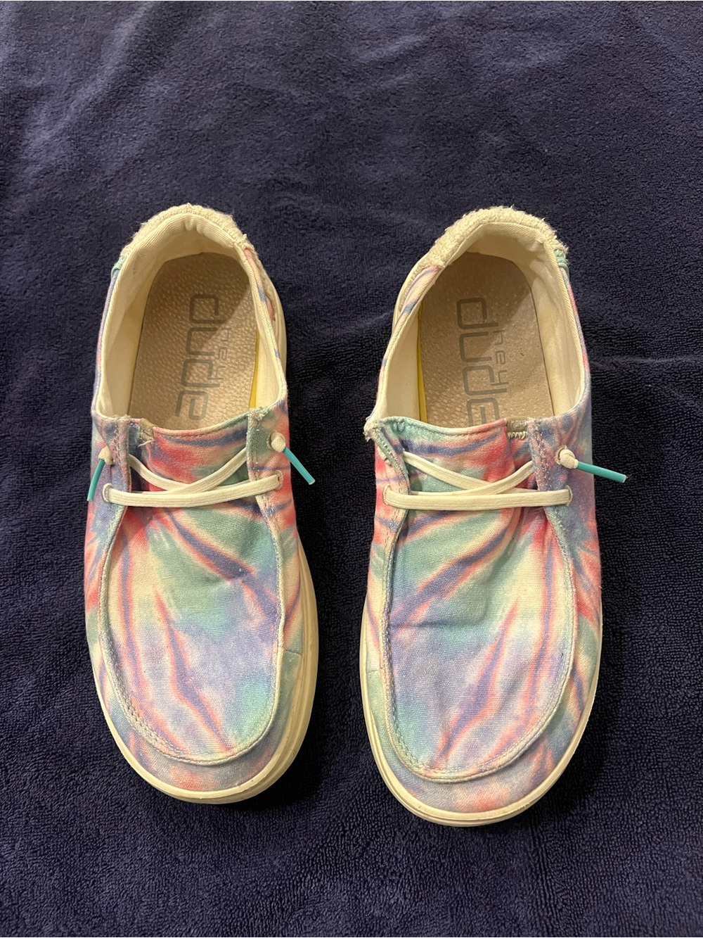 Hey Dude size 9 women tye dye slip on boat shoes.